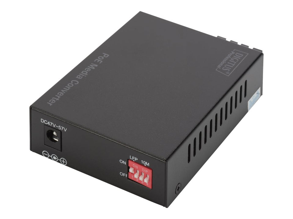 DIGITUS Gigabit PoE Medienkonverter, RJ45 / SC, SM, PSE