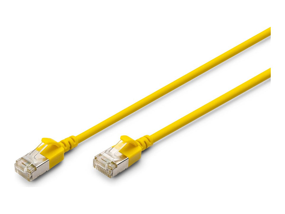 DIGITUS CAT 6A F-FTP Slim Patchkabel, 1m, Gelb