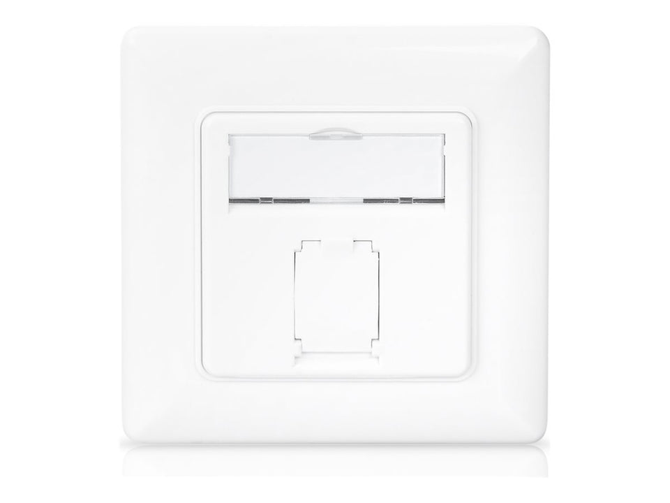 DIGITUS CAT 6A Klasse EA Netzwerkdose, designkompatibel, geschirmt, Unterputz, 4 Richtungen