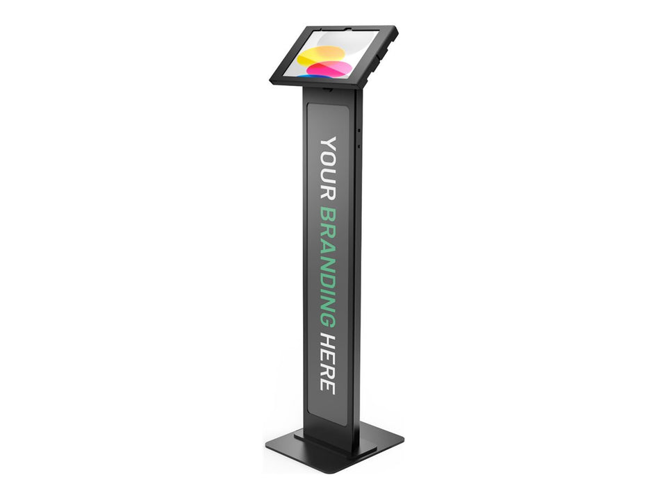 Compulocks iPad 10th-11th (A16) Gen Swell Enclosure Brandable Floor Stand Black - Aufstellung - für Tablett - Branding-fähig - Schwarz - Bildschirmgröße: 27.7 cm (10.9")