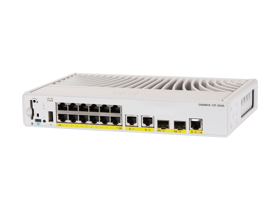 Cisco Catalyst 9200CX - Network Essentials - Switch - kompakt - L3 - managed - 12 x 1000Base-T + 3 x 1000Base-T + 2 x 1 Gigabit/10 Gigabit SFP+ (Uplink)