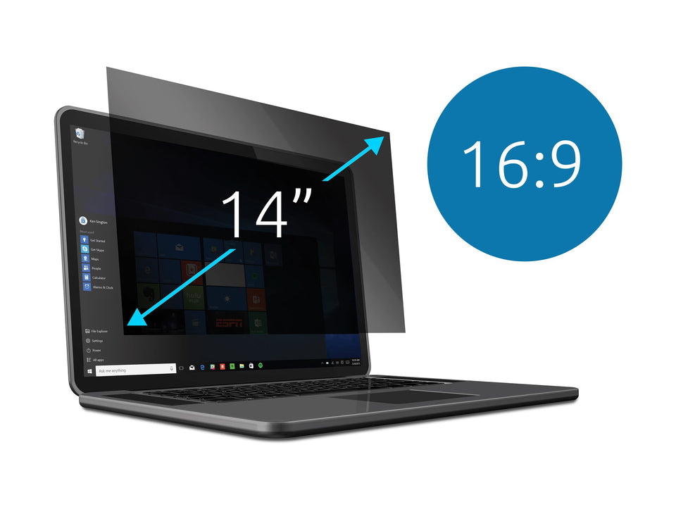 Kensington Blickschutzfilter für Notebook - 2-Wege - abnehmbar - 35.6 cm (14")