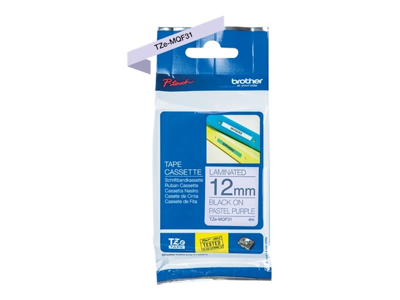 Brother TZe-MQF31 - Schwarz auf Pastelllila - Rolle (1,2 cm x 8 m)