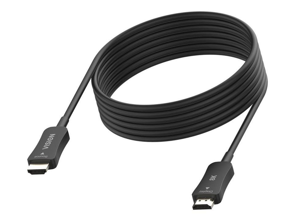 Vision HDMI-Kabel - HDMI männlich zu HDMI männlich - 30 m - Glasfaser - Schwarz - Unterstützt Dynamisches HDR10, Unterstützung für 8K60Hz (7680 x 3220)