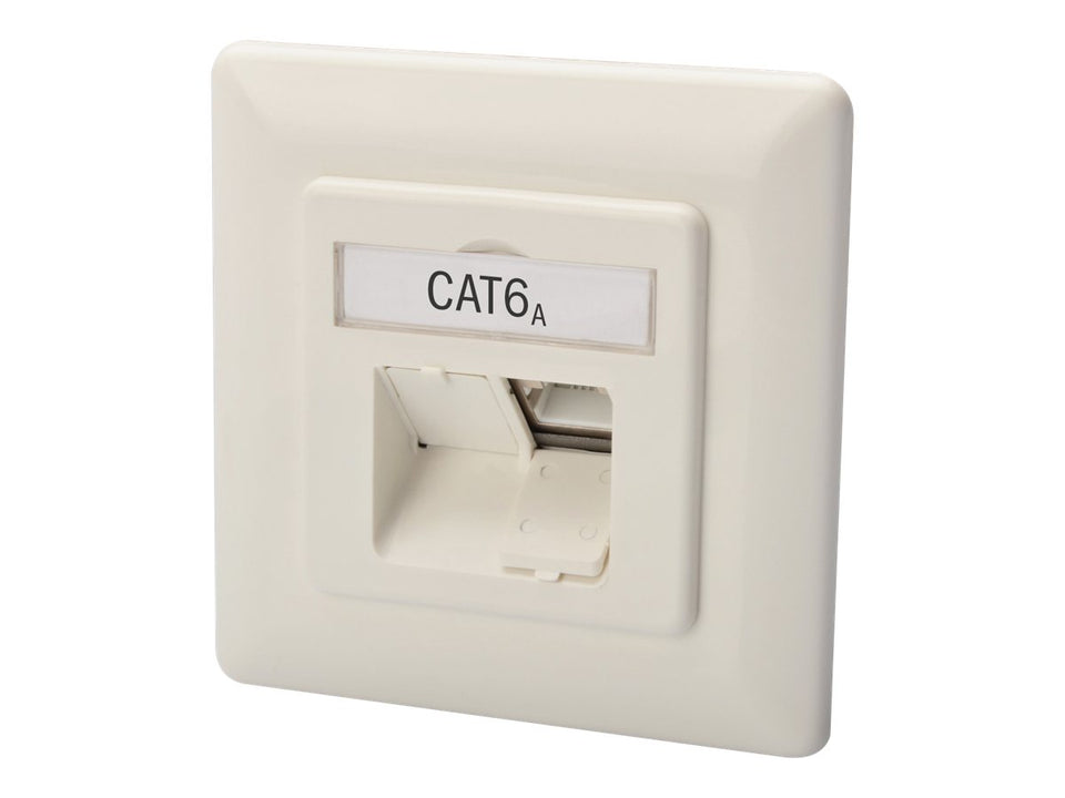 DIGITUS CAT 6A Klasse EA Netzwerkdose, designkompatibel, geschirmt, Unterputz