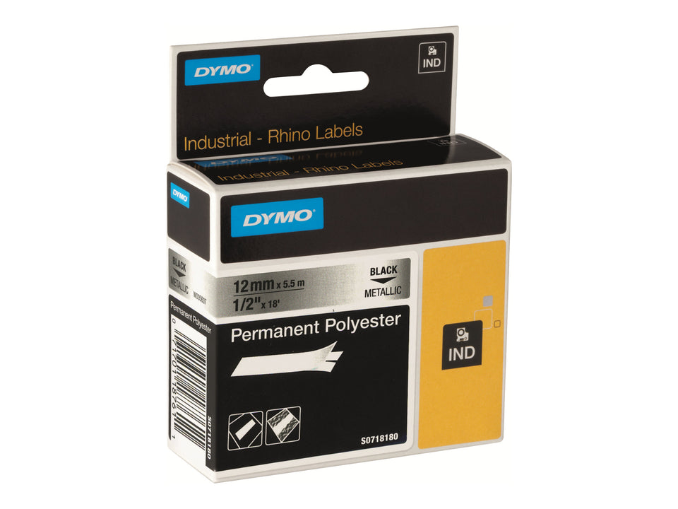 Dymo RhinoPRO Permanent Polyester - Polyester - permanenter Klebstoff - Metallic - Rolle (0,9 cm x 5,5 m)