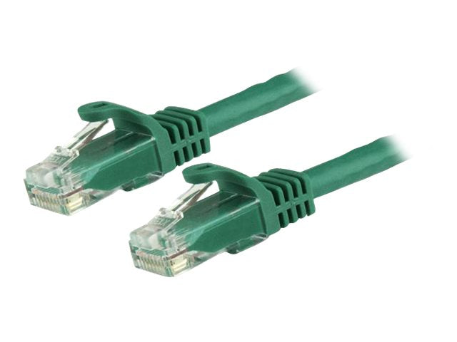 StarTech.com 15m CAT6 Ethernet Cable, 10 Gigabit Snagless RJ45 650MHz 100W PoE Patch Cord, CAT 6 10GbE UTP Network Cable w/Strain Relief, Green, Wiring is UL Certified/TIA - Category 6 - 24AWG (N6PATC15MGN)