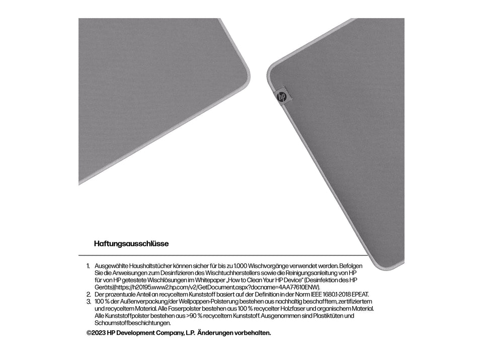 HP 205 - Mauspad - desinfizierbar - Grau