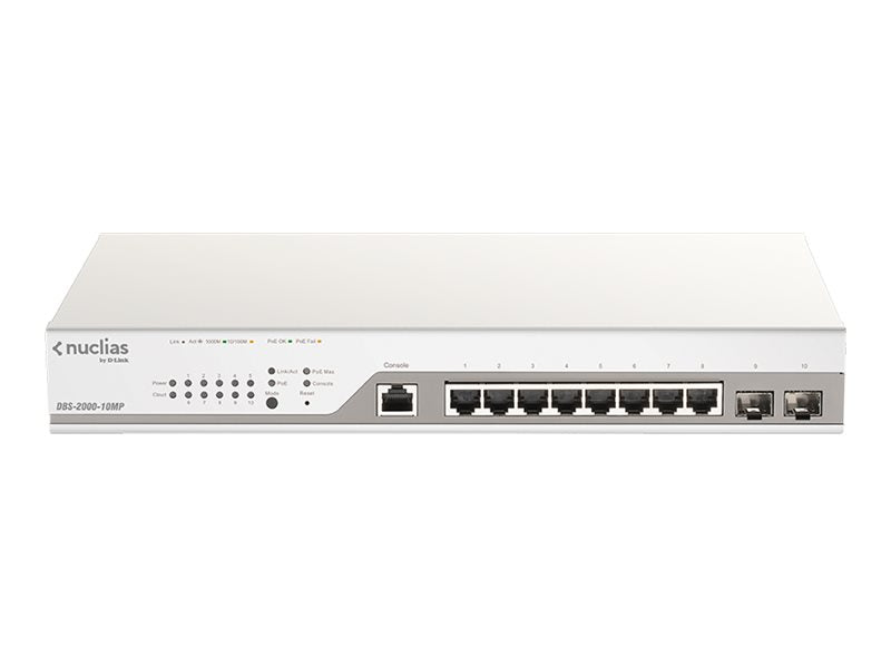 D-Link Nuclias Cloud-Managed DBS-2000-10MP - Switch - 8 x 10/100/1000 (PoE+)