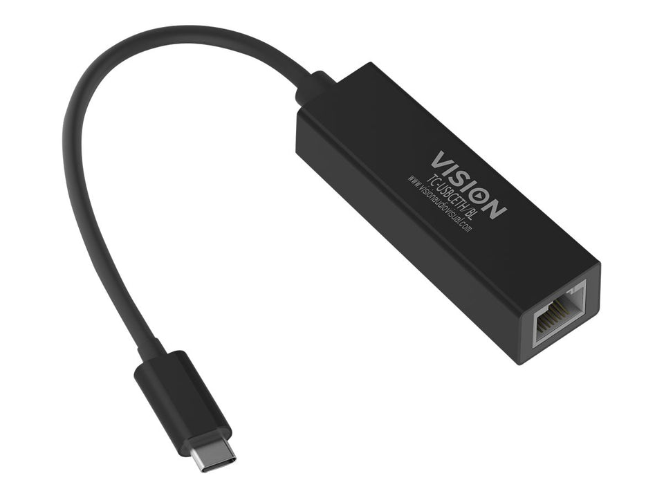 Vision TC-USBCETH/BL - Netzwerkadapter - USB-C