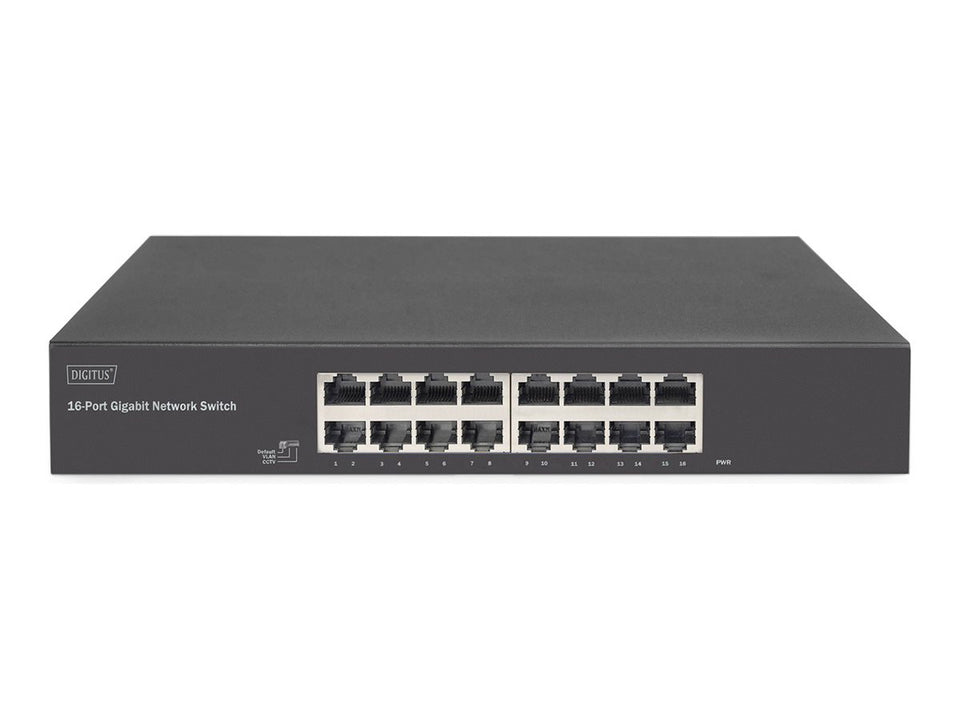 DIGITUS 16-Port Gigabit Switch, 19 Zoll, Unmanaged