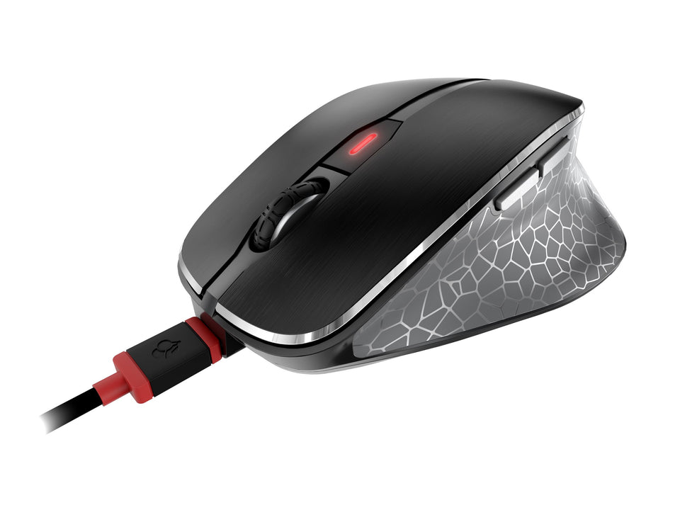Cherry MW 8C ERGO - Maus - ergonomisch - optisch - 6 Tasten - kabellos - 2.4 GHz, Bluetooth 4.0 - kabelloser Empfänger (USB)