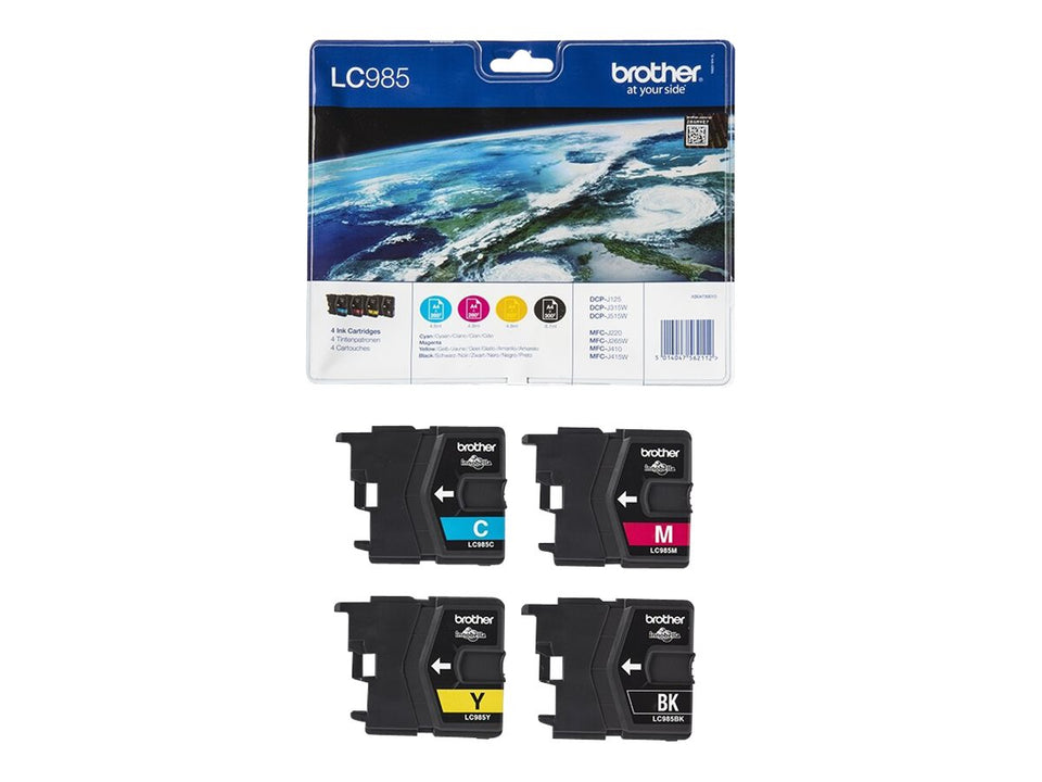 Brother LC985VALBP - 4er-Pack - Schwarz, Gelb