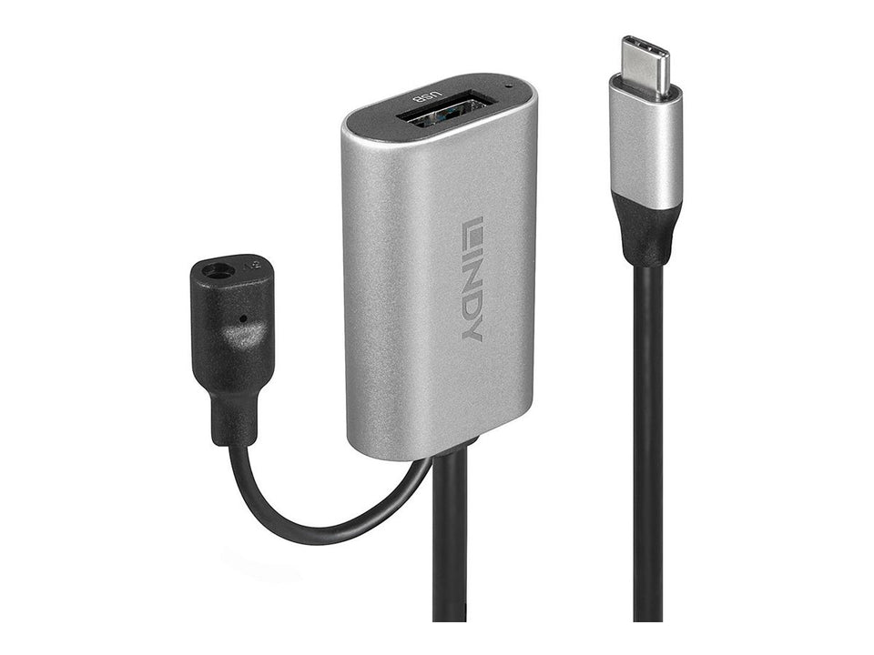 Lindy USB-Verlängerungskabel - USB-C (M) zu USB Typ A, Gleichstromstecker 3,5 x 1,35 mm (W)