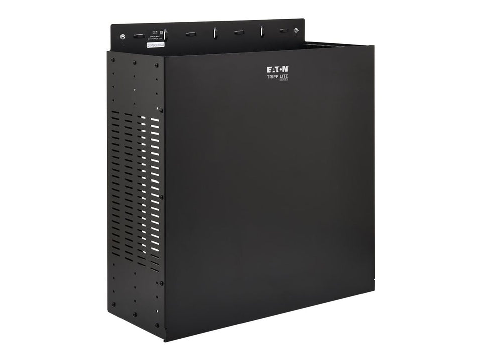 Eaton Tripp Lite Series SmartRack 4U Low-Profile Vertical-Mount Vented Wall-Mount Mini Rack Enclosure, Black - Schrank für Rack-Gehäuse - mini - geeignet für Wandmontage - Schwarz - 4U - 48.3 cm (19")