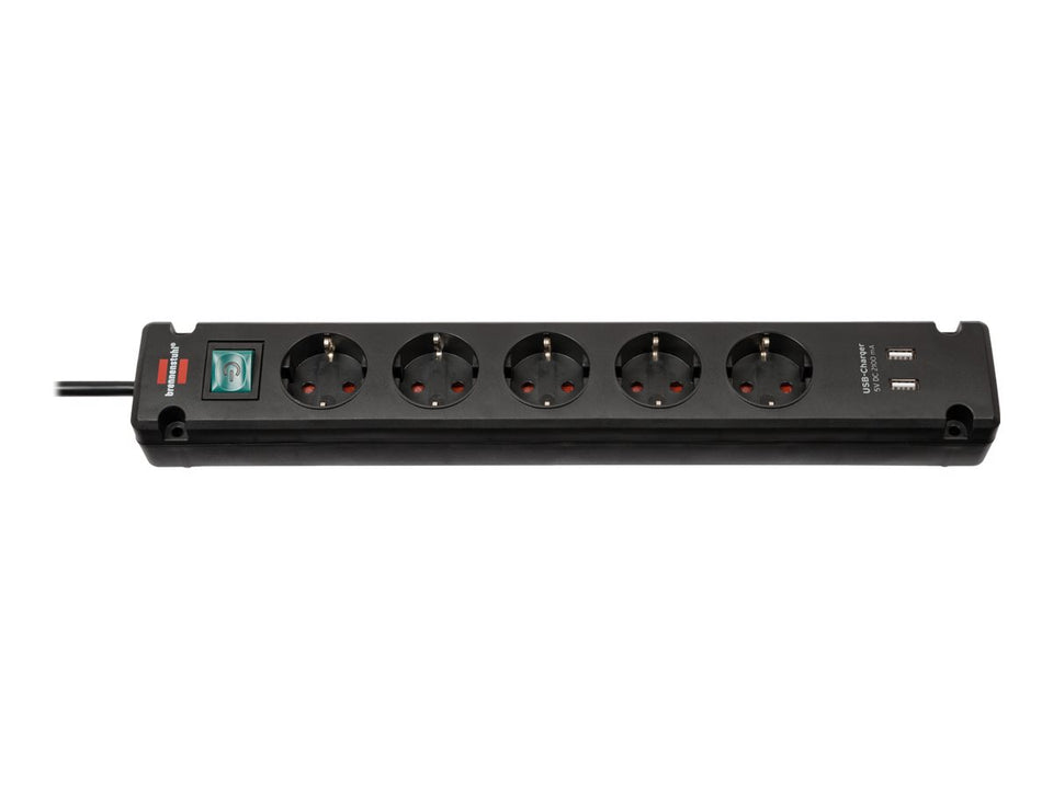 Brennenstuhl Bremounta - Steckdosenleiste - Ausgangsanschlüsse: 5 (2 x USB, 5 x Strom Typ F)