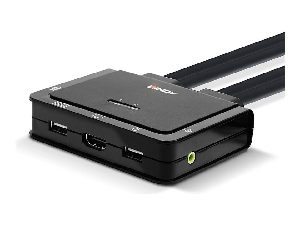 Lindy 2 Port HDMI 2.0, USB 2.0 & Audio Cable