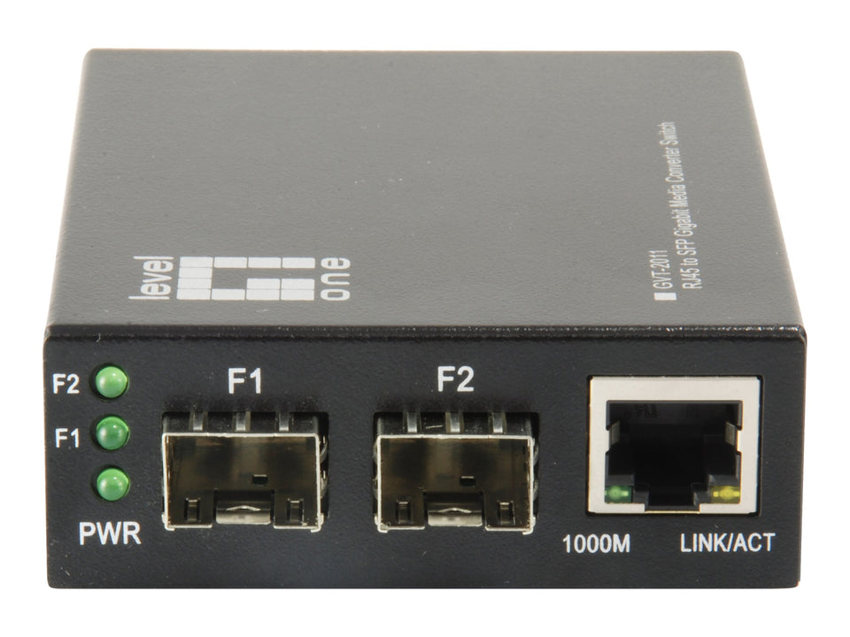 LevelOne GVT-2011 - Medienkonverter - 1GbE - 10Base-T, 100Base-TX, 1000Base-T, 1000Base-X - RJ-45 / SFP (mini-GBIC)