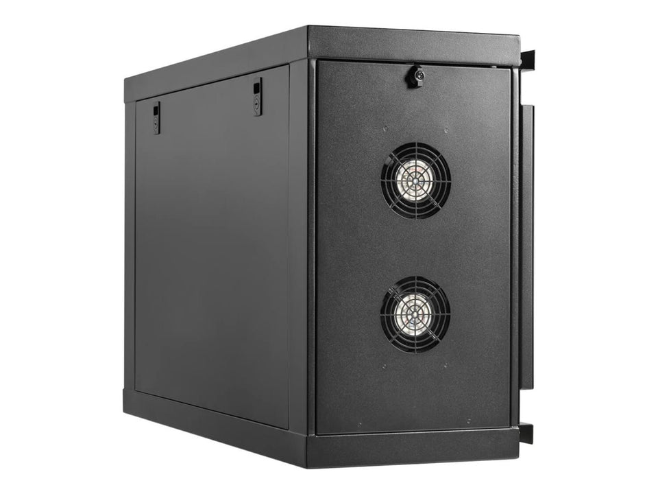 Eaton Tripp Lite Series SmartRack Wall-Mount Mini Rack Enclosure 6U Low-Profile Side-Mount Black - Schrank Netzwerkschrank - low-profile, side-mount, mini - geeignet für Wandmontage - Schwarz - 6U - 48.3 cm (19")