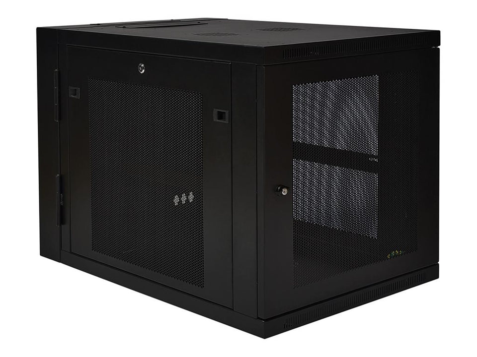 Eaton Tripp Lite Series 12U Wall Mount Rack Enclosure Server Cabinet Hinged 33" Extended Depth - Schrank Netzwerkschrank - geeignet für Wandmontage - Schwarz - 12U - 48.3 cm (19")