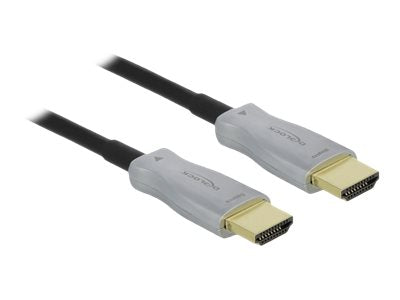Delock High Speed - HDMI-Kabel - HDMI männlich zu HDMI männlich - 30 m - Glasfaser - Schwarz - 4K Unterstützung, Active Optical Cable (AOC)