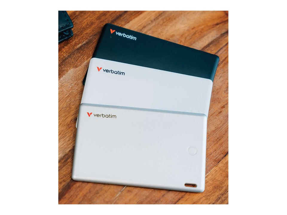 Verbatim My Finder - Anti-Verlust Bluetooth-Tag für Brieftasche - Schwarz, Silber, weiß (Packung mit 3)