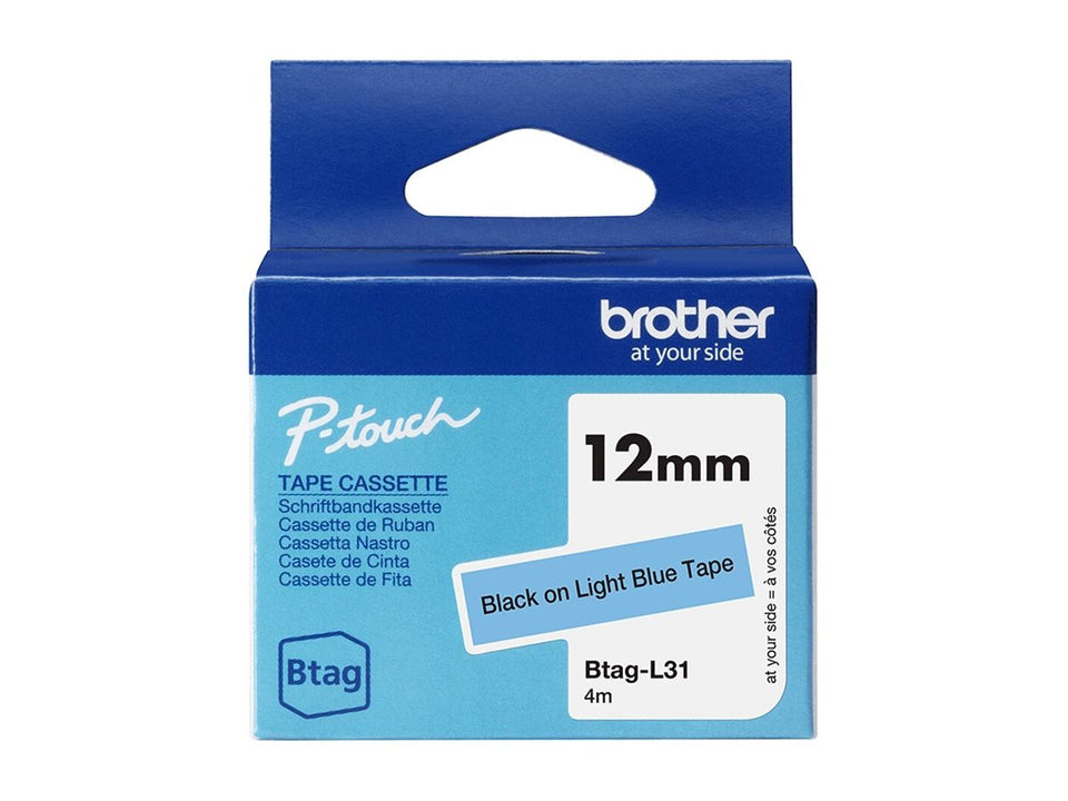 Brother BTAG-L31 - Schwarz auf hellblau - Rolle (1,2 cm x 4 m)