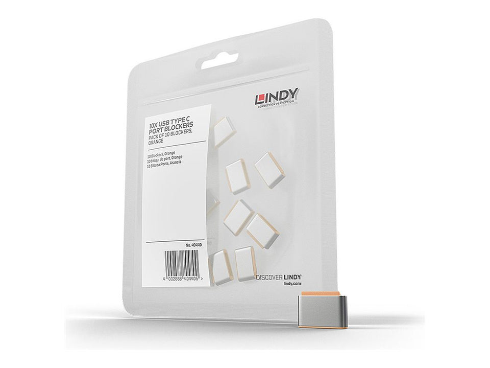 Lindy Schloss für USB-C-Port - orange (Packung mit 10)