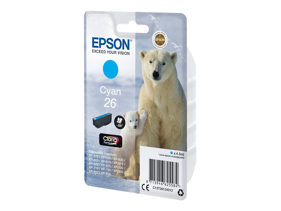 Epson 26 - 4.5 ml - Cyan - original - Blisterverpackung
