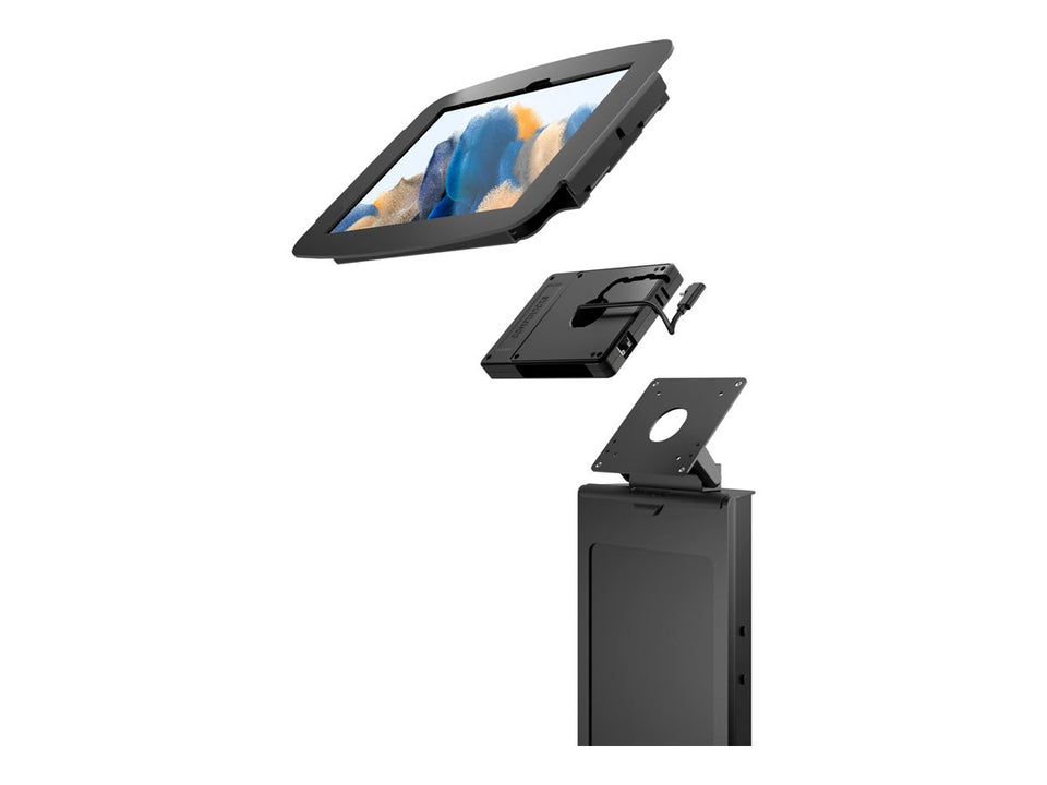 Compulocks Galaxy Tab A8 10.5" Space Enclosure Brandable Floor Stand Plus Hub - Aufstellung - für Tablett - Schwarz - Bildschirmgröße: 26.7 cm (10.5")