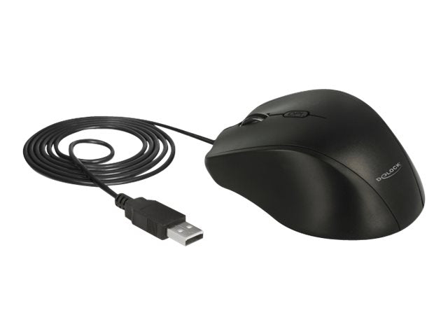 Delock Maus - Für Linkshänder - optisch - 5 Tasten