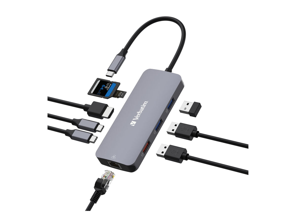 Verbatim CMH 09 - Hub - 1 x HDMI + 2 x USB-C