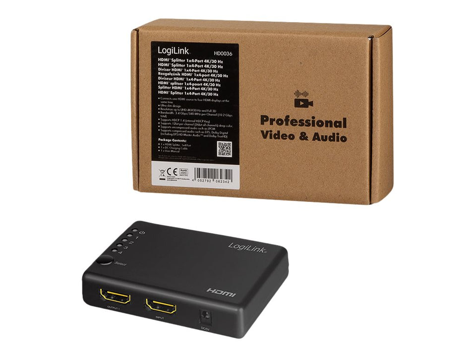LogiLink Video-/Audio-Splitter - 4 x HDMI