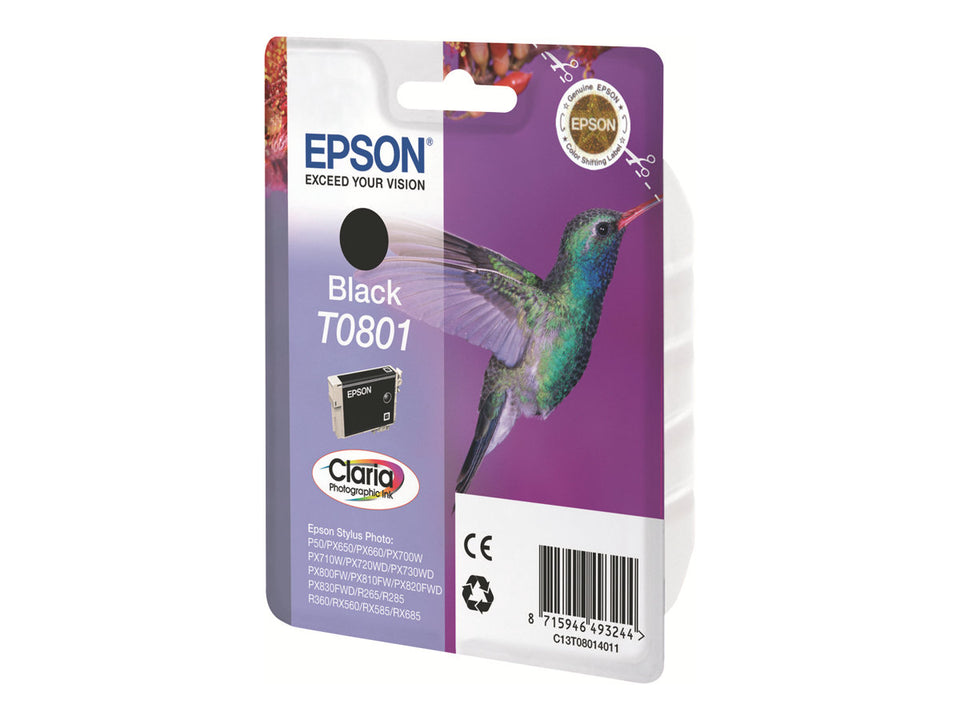 Epson T0801 - 7.4 ml - Schwarz - original - Blisterverpackung