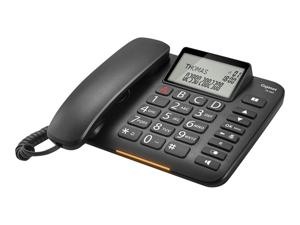 Gigaset DL380 - Telefon mit Schnur - Schwarz
