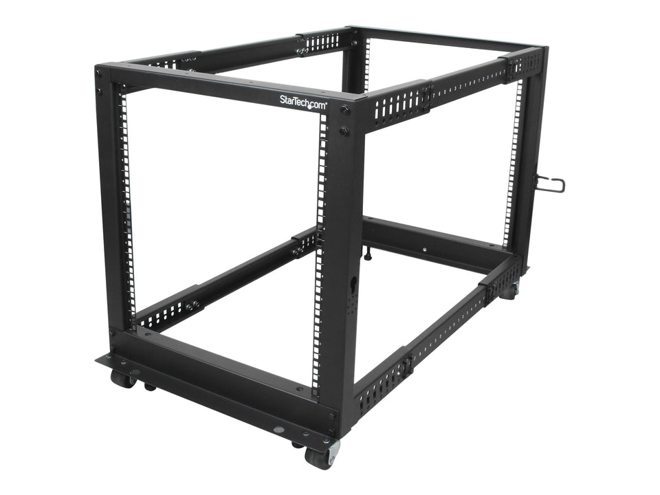 StarTech.com 12HE 4 Pfosten Open Frame Server Rack tiefenverstellbar mit Rollen / Nivellierfüße und Kabelverwaltung - Dell PowerEdge HP ProLiant ThinkServer (4POSTRACK12U)