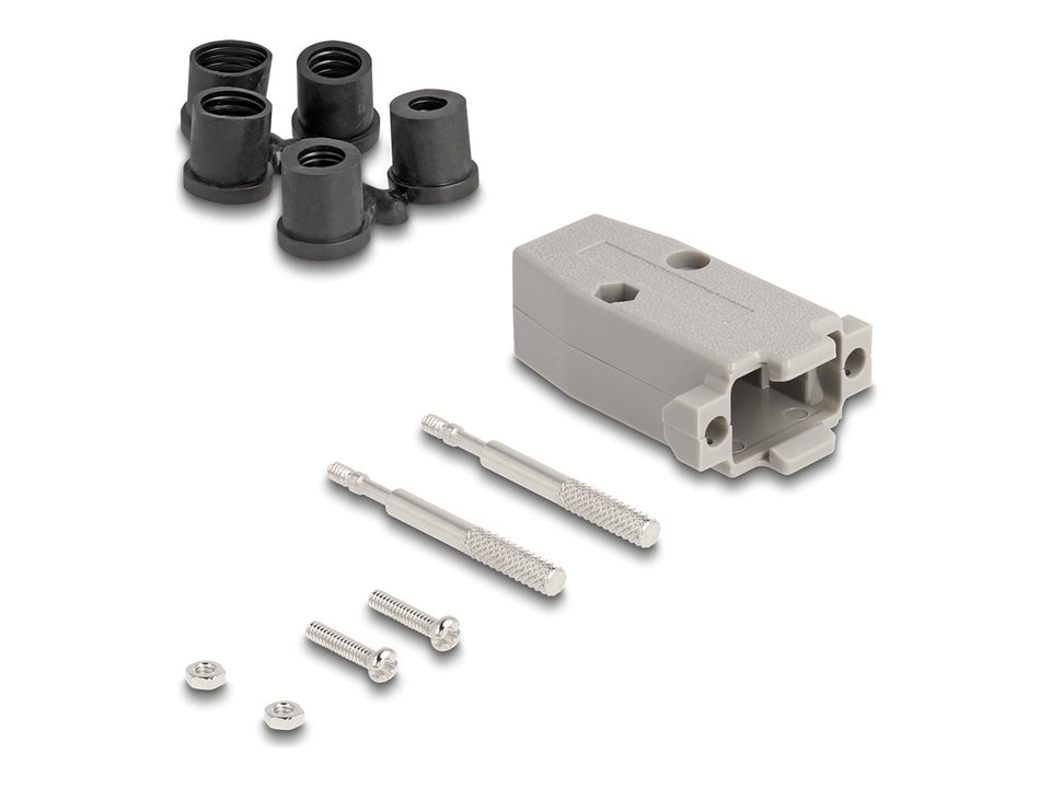 Delock Steckerhülle - Kunststoff, für 9-poligen Stecker / Buchse mit Gummidichtungen