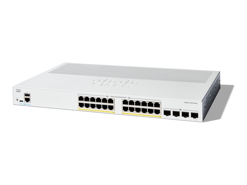 Cisco Catalyst 1200-24P-4X - Switch - L3 - Smart - 24 x 10/100/1000 (PoE+)