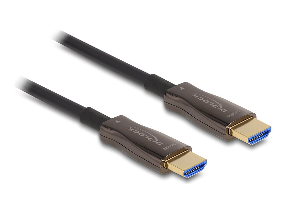 Delock High Speed - HDMI-Kabel - HDMI männlich zu HDMI männlich - 20 m - Hybrid Kupfer/Kohlefaser - Schwarz - unterstützt 8K 60 Hz (7680 x 4320)