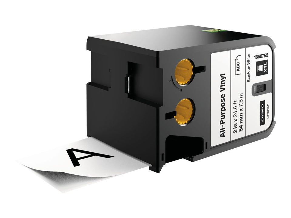 Dymo XTL - Vinyl - Schwarz auf Weiß - Rolle (5,4 cm x 7,5 m)