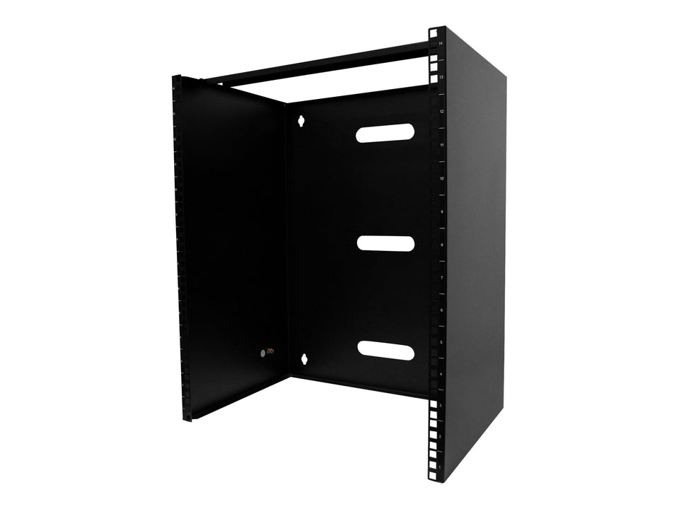 StarTech.com 14HE Netzwerkschrank Wandmontage, 355mm Tiefer Serverschrank - Netzgerät-Montageklammer - geeignet für Wandmontage - Schwarz - 14U - 48.3 cm (19")