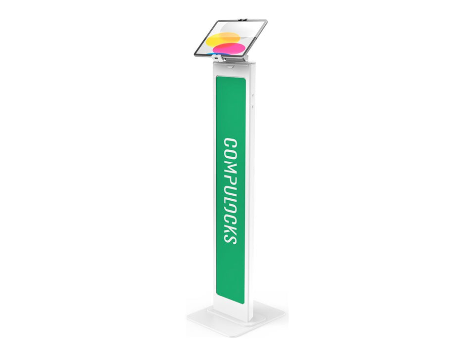 Compulocks Universal Tablet Cling Brandable Floor Stand - Aufstellung - für Tablett - verriegelbar - Stahl - weiß - Bildschirmgröße: bis zu 33 cm (bis zu 13 Zoll)