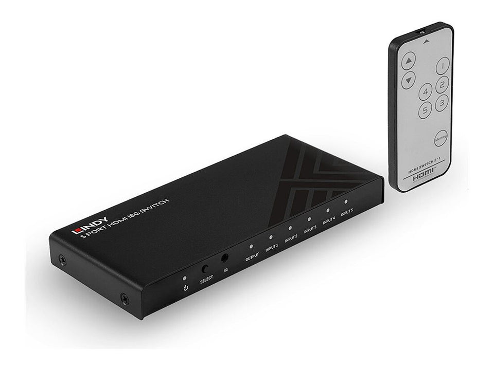 Lindy 5 Port HDMI 2.0 18G Switch - Video/Audio-Schalter