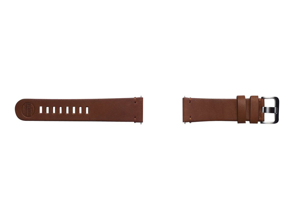 Samsung Strap Studio Essex Leather Band - Uhrarmband für Smartwatch - braun - für Samsung Gear S3 Classic, Gear S3 Frontier; Galaxy Watch (46 mm)