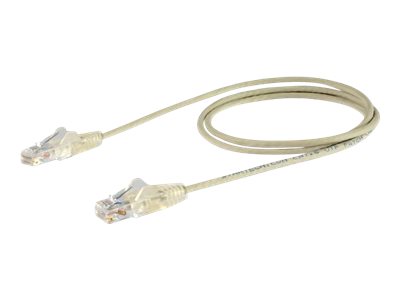 StarTech.com 1m Slim LSZH CAT6 Ethernet Cable, 10 Gigabit Snagless RJ45 100W PoE Patch Cord, CAT 6 10GbE UTP Network Cable w/Strain Relief, Grey, ETL, Low Smoke Zero Halogen - Category 6 - 28AWG (N6PAT100CMGRS)