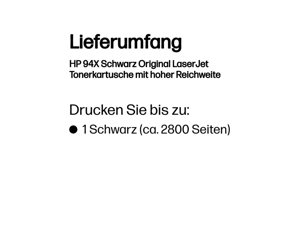 HP 94X - Schwarz - original - LaserJet - Tonerpatrone (CF294X)