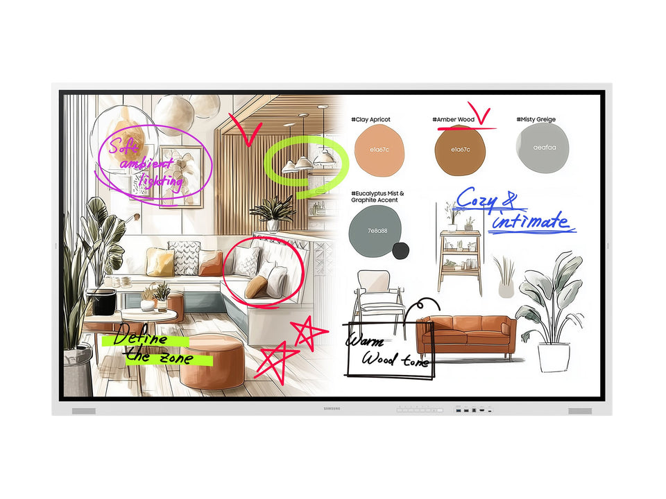 Samsung Flip WM75FX - 190 cm (75") Diagonalklasse WMFX Series LCD-Display mit LED-Hintergrundbeleuchtung - Bildung / Geschäft - mit interaktives Whiteboard integriert, Touchscreen (Multitouch)