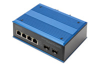 DIGITUS Industrieller 4+2-Port Gigabit Ethernet PoE Switch