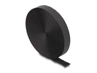 Delock Klettband auf Rolle mit Schlaufe L 5 m x B 20 mm schwarz - Nylon - Schwarz - 100 °C - 20 mm - 5000 mm - 5 m
