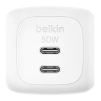 Belkin BoostCharge Pro - Netzteil - GaN - 50 Watt - Fast Charge, PD 3.1/PPS - 2 Ausgabeanschlussstellen (2 x USB-C)